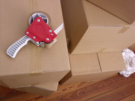 Packing materials and labeled moving boxes for Grahamepark relocations